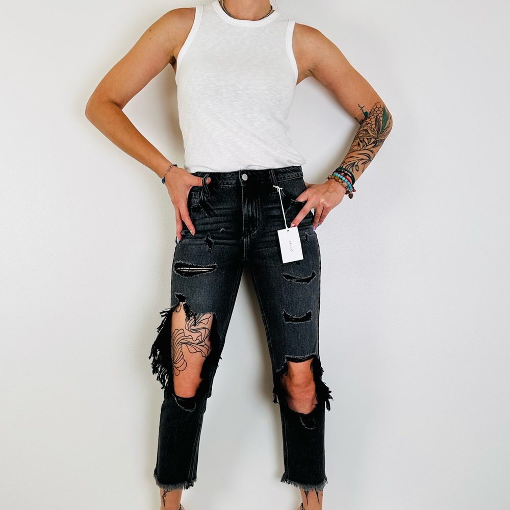 New Cello Jeans Slim Fit Boyfriend Distressed - Picture 3 of 14
